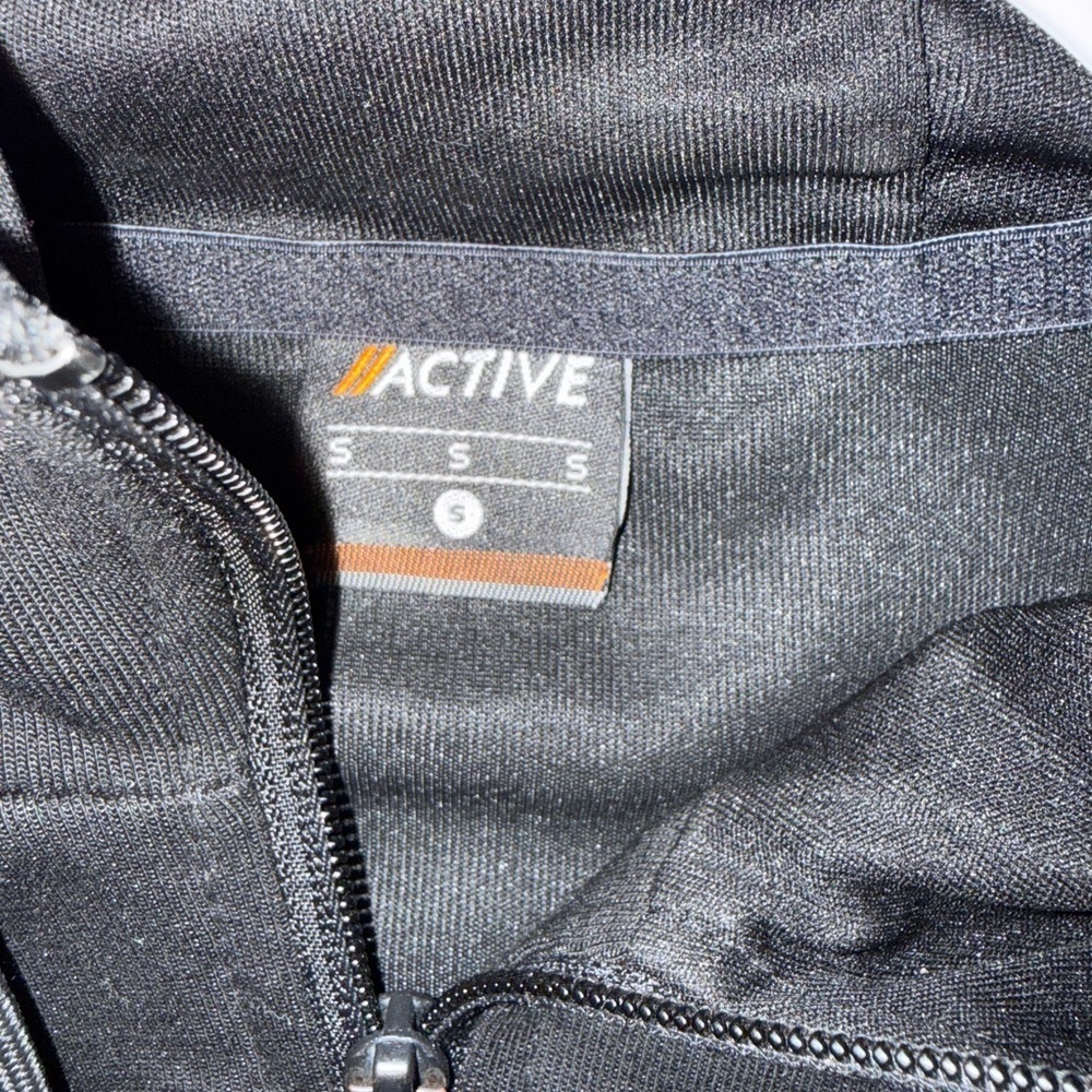 Active Black Hoodie with Red and White Stripes - Picture 3 of 5